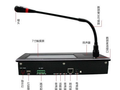 停车场对讲触摸式网络寻呼话筒YA818