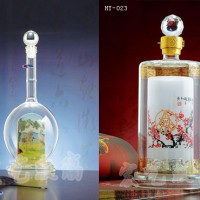 辽宁工艺酒瓶公司/宏艺玻璃制品厂家供应内画酒瓶